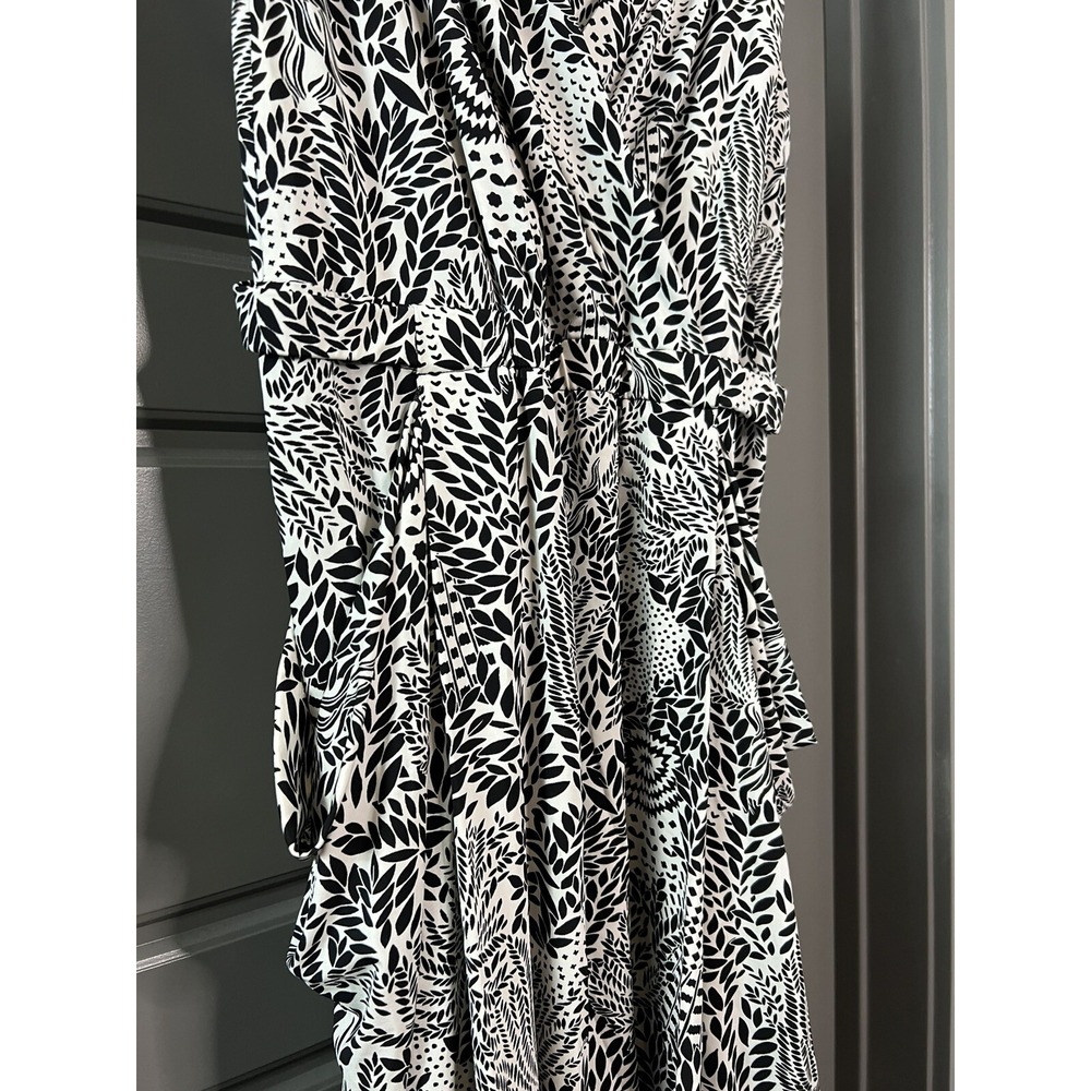 Marc by Marc Jacobs Dress Women Medium Swan Draped Black & White Print - Picture 4 of 16